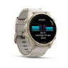 Смарт-часы GARMIN FENIX 8 AMOLED (43 мм) Sapphire золотистий/известняково-серый кожаный ремешок 010-02903-40